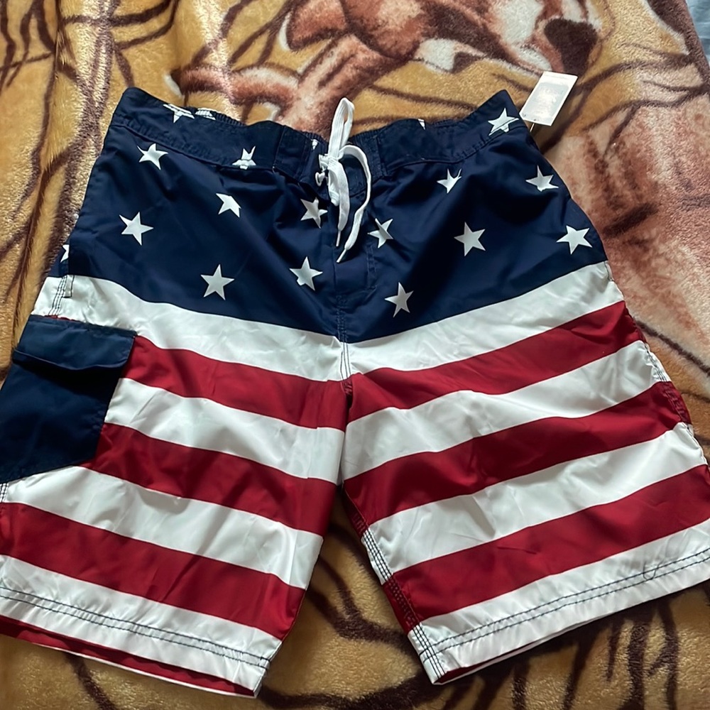 Men’s Bathing Suit, American Flag